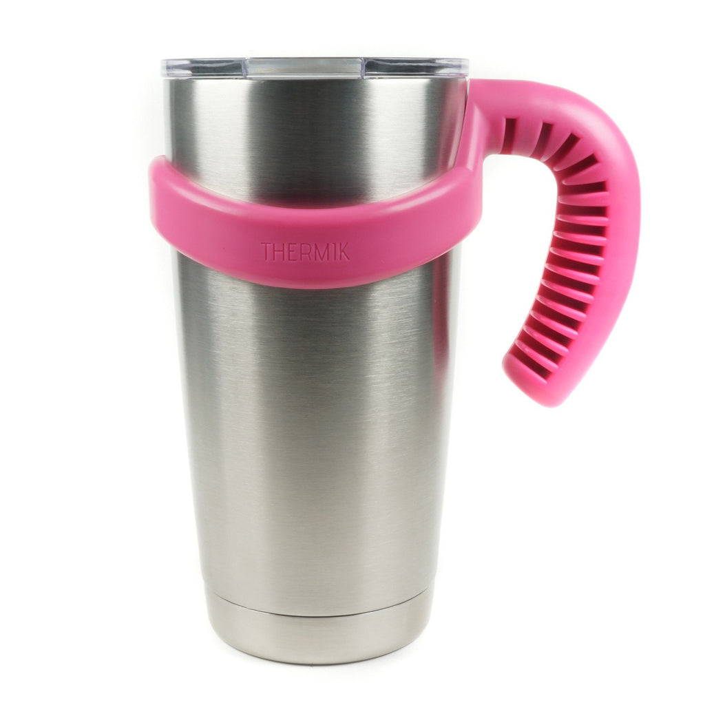 Pretty Comy Non-Slip Handle Bottle Silicone Handle for Yeti Tumbler Water Bottle Liquid Cup Handle Holder, Pink